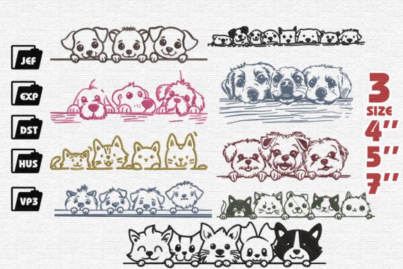 Review: Set of 9 Cute Dogs Peeking Embroidery