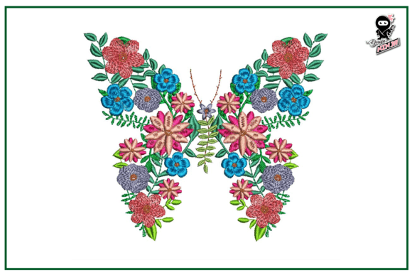 Reviewing Floral Butterfly, Botanical Embroidery for Brand Merch